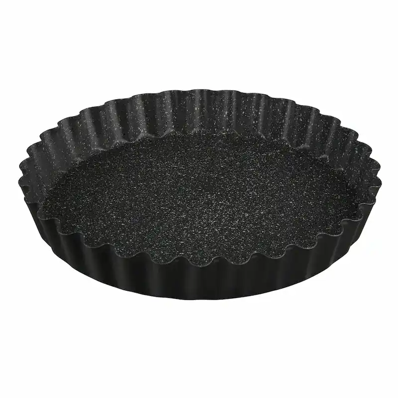 Powłoka teflonowa na foremce do tart, antyprzywierająca, trwała i odporna na wysokie temperatury. Idealna do pieczenia tart i ciast w domowym zaciszu.