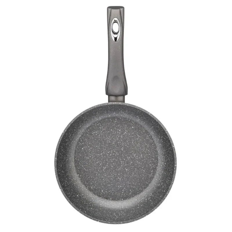 Kolorowa patelnia granitowa do codziennego użytku, odporna na zarysowania, łatwa w czyszczeniu, idealna do smażenia i duszenia potraw, nowoczesny design i wysokiej jakości wykonanie.