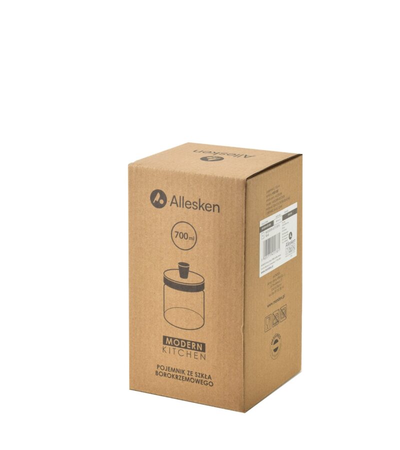 Pojemnik ze szkła borokrzemowego Alleskon 700 ml nowoczesne akcesoria kuchenne do przechowywania żywności.