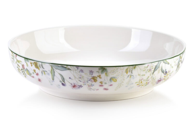 Pierścionek ceramiczny z kwiatowym wzorem, idealny do dekoracji stołu i serwowania potraw, inspirowany naturą, elegancki dodatek do domowego wnętrza i zastawy stołowej, kwiatowy motyw.