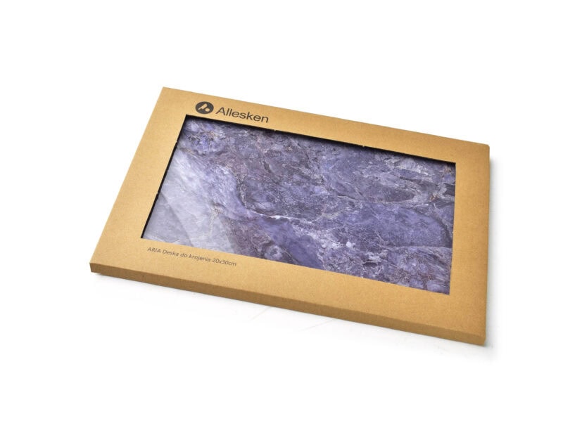 Natural stone cutting board in purple and grey tones, ideal for kitchen countertops and serving dishes. Durable and stylish, perfect for home cooking and elegance.