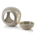 Glazed ceramiczny zestaw do serwowania, miska i podstawek, w neutralnym odcieniu beżu, idealny do domowego użytku, ręcznie wykonana, uniwersalny dodatek do wystroju Domowy Zakątek, rustykalny design.