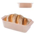 Pojemnik do pieczenia chleba Domowy Zakątek, różowy, ceramiczny, trwały i funkcjonalny, idealny do pieczenia i przechowywania chleba w domu.
