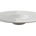 Okrągła biała porcelanowa patera na lekko podniesionej podstawie, elegancki i praktyczny element zastawy stołowej, idealny do serwowania deserów i przekąsek.