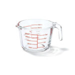 Szkło do odmierzania z miarką 250 ml, przezroczysty dzbanek z podziałką, idealny do kuchni, do odmierzania płynów, z wygodnym uchwytem, wysokiej jakości akcesorium kuchenne.