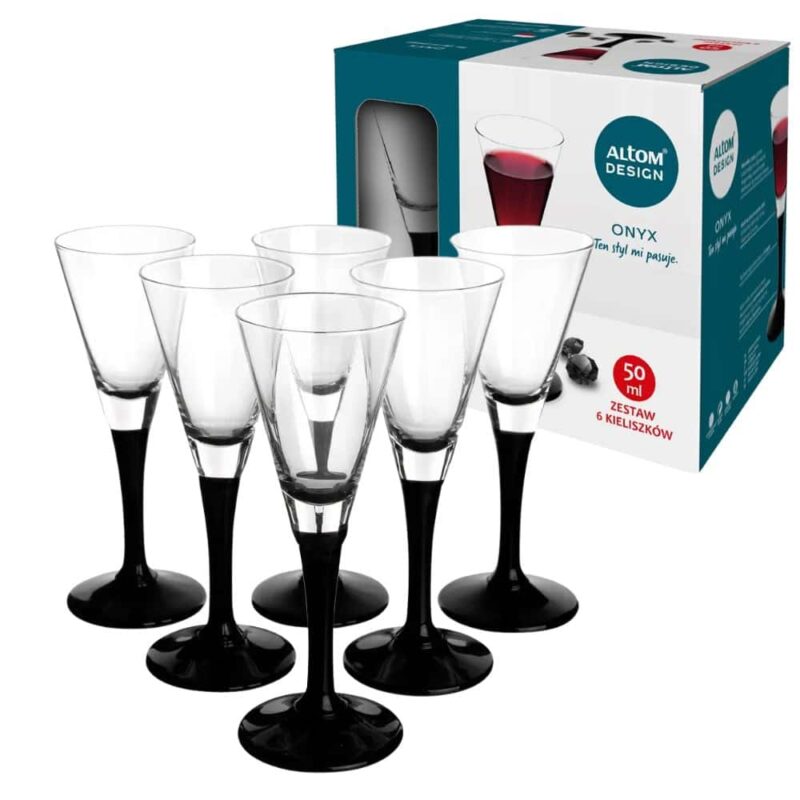 Przezroczyste kieliszki do szampana na prezent, zestaw 6 sztuk, 50 ml, elegancki design Altom, idealne na okazje specjalne, kolekcja Domowy Zakątek.