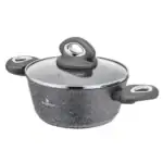 Wielofunkcyjny garnek z pokrywką i ergonomicznymi uchwytami, idealny do gotowania na co dzień, z trwałą powłoką ceramiczną, wyprodukowany przez Valdinox.