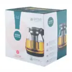Słoik do herbaty z zaparzaczem Altom Design 2,2 l, szkło, czarny, nowoczesny design, idealny na ciepłe i chłodne napoje, wytrzymałe i higieniczne.