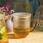 Miedziany kubek z pokrywką na herbatę, stylowe naczynie do herbaty, ceramiczny kubek z dzbankiem na herbatę, koneserski kubek do herbaty z pokrywką, elegancki kubek z pokrywką na domowe napoje,.