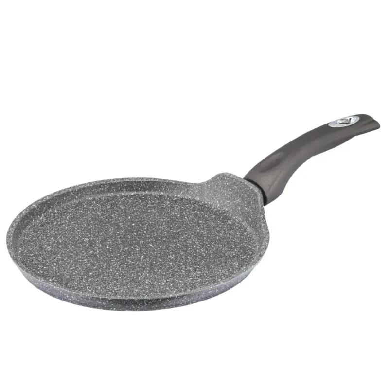 Kompletna patelnia z powłoką granitową, trwała i nieprzywierająca, idealna do smażenia, pieczenia i duszenia potraw na co dzień. Ergonomiczna rączka zapewniająca komfort podczas użytkowania.