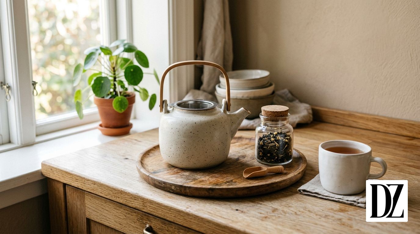 ceramiczny kubek i akcesoria do herbaty prezent dla kobiety